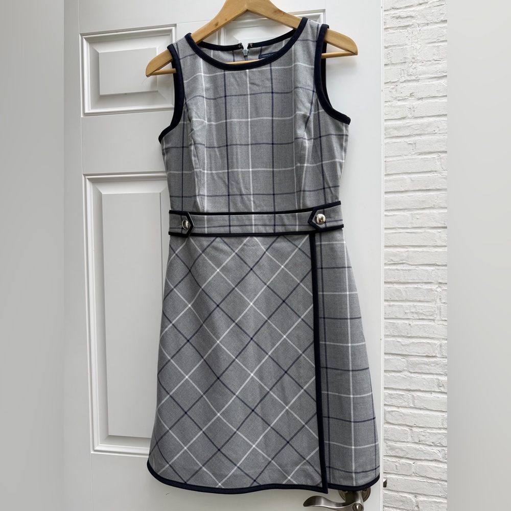 Tommy Hilfiger Navy and Gray Plaid Dress